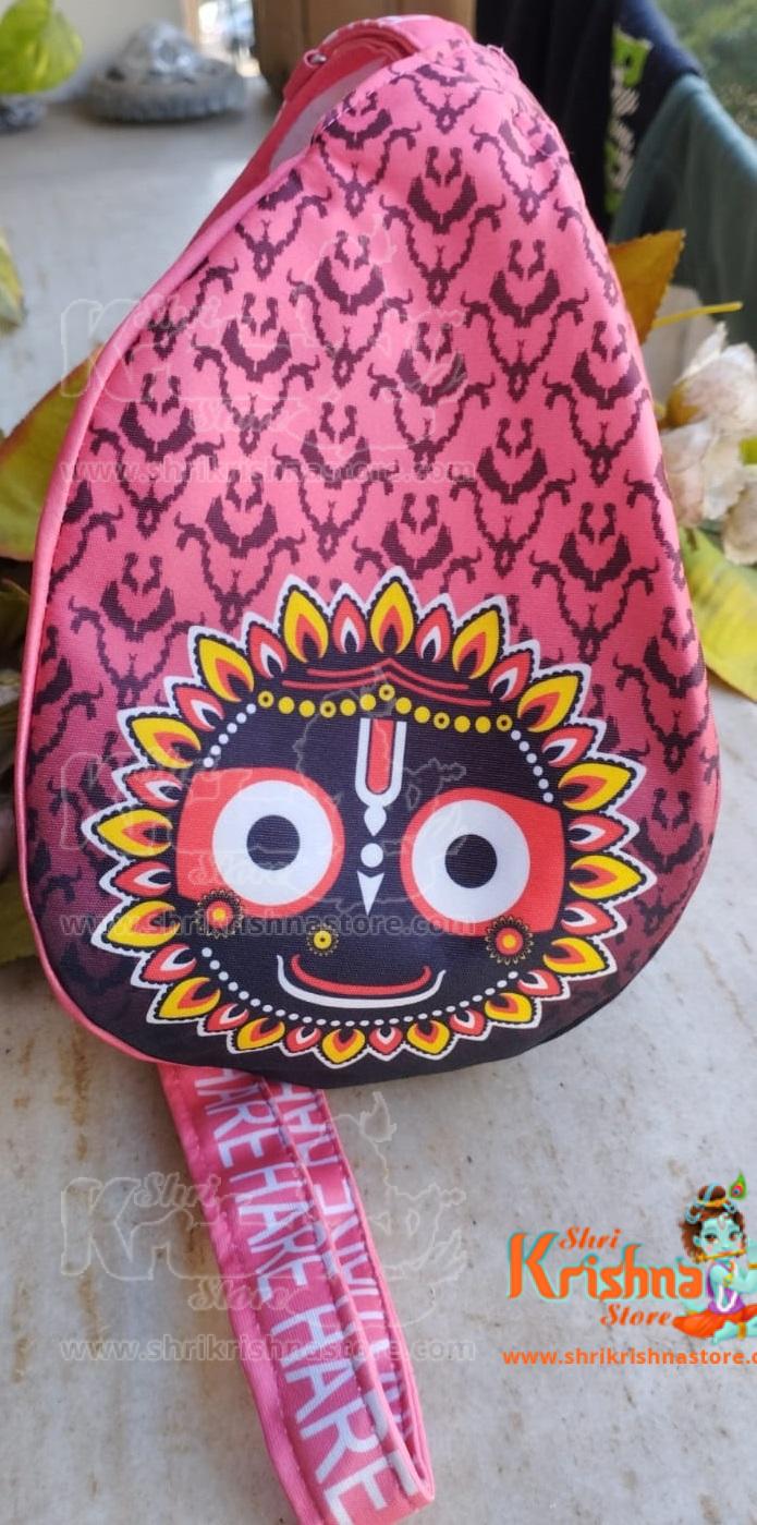 Jaganath Ji Face Digital Bead Bag Jholi Pink Colour