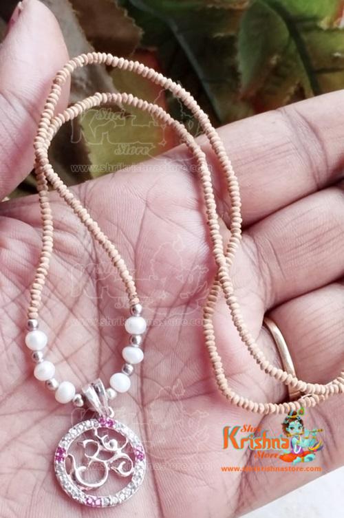 Pure Tulasi Mala with OM Silver Locket