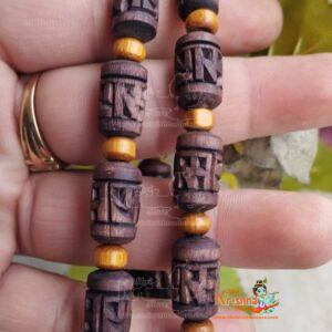 Ram Naam Carved Tulsi Kanthi Mala