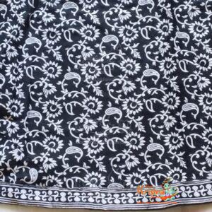 Flower printed black and white gopi cotton outfit