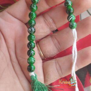 Green Crystal Bead Sakshi (counter) Mala-Premium
