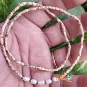 Tulasi Mala with Real Pearls – Authentic Tulasi Kanthimala adorned with real pearls, enhancing devotion and spiritual harmony.