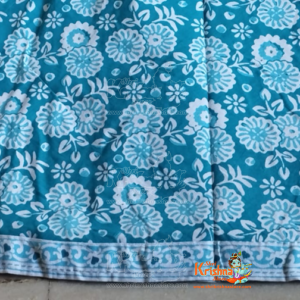 Sky blue and white color gopi dress in cotton fabric