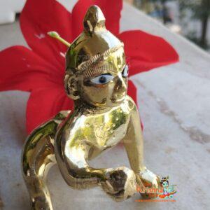 Brass Ashtadhatu ( 3 No ) Baby Laddu Gopal / Kanha Ji / Kanhaiya Ji / Little Krishna / Govinda / Thakur Ji / Bal Gopal