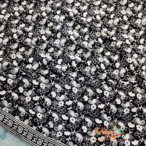 Black and White Flower Printed Gopi Dress outfit - Cotton Fabric