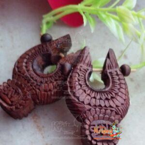 Handmade Beautifull Designed Krishna Carved Tulsi Earrings