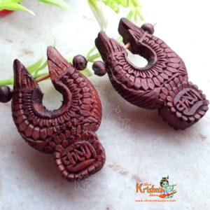 Handmade Beautifull Designed Krishna Carved Tulsi Earrings