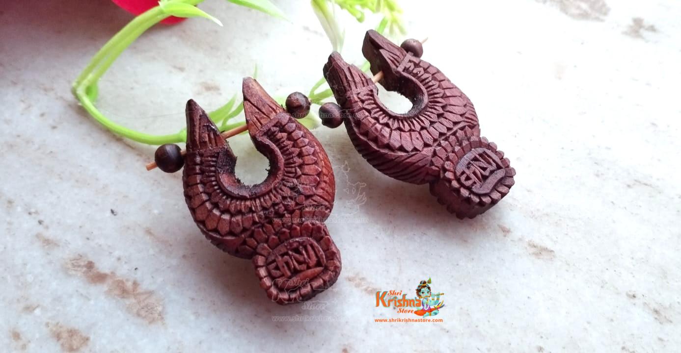 Handmade Beautifull Designed Krishna Carved Tulsi Earrings