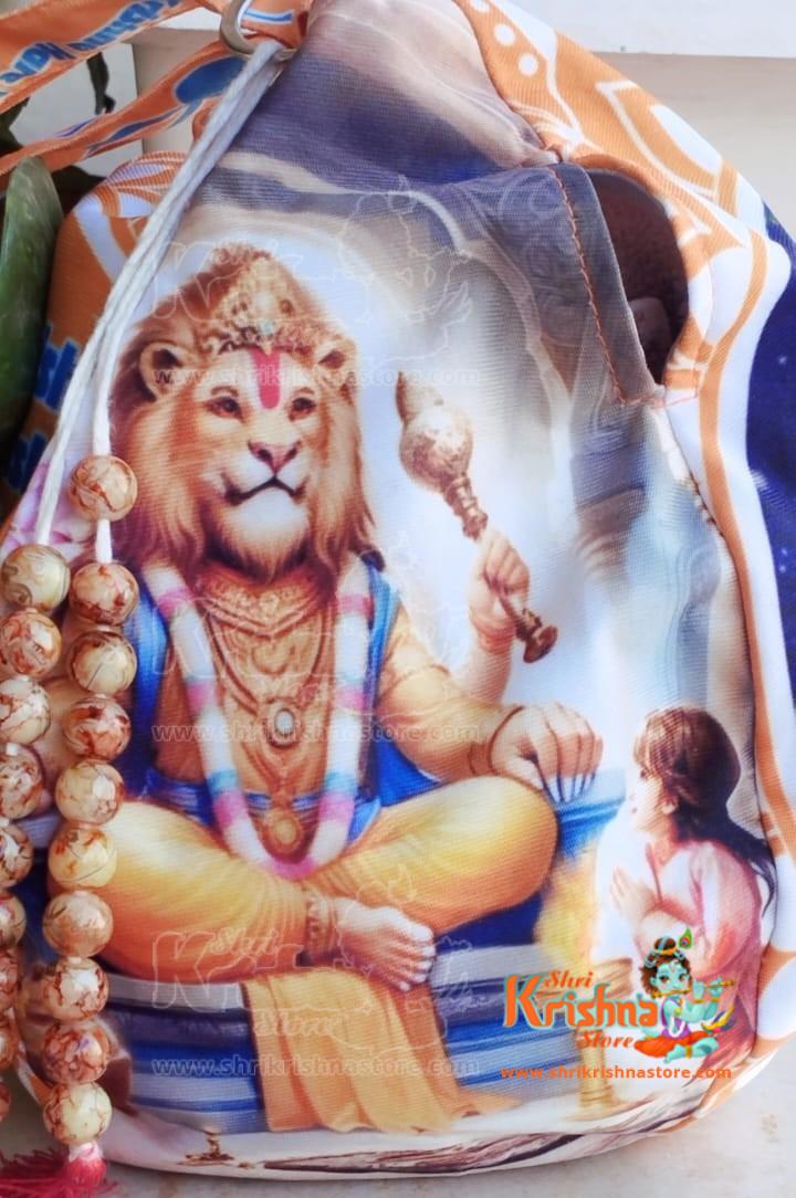 Lord Narasimha (Gomukhi) Jholi Bead Bag Three Sided Printed – Premium