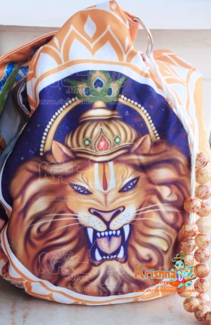 Lord Narasimha (Gomukhi) Jholi Bead Bag Three Sided Printed – Premium