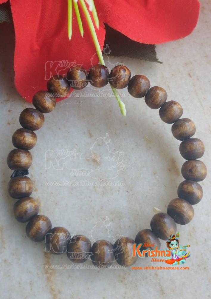 Traditional Look Shyama Tulsi Beads Bracelet In Elastic