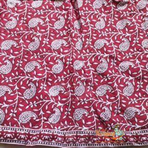 Red Maroon White Gopi Lehanga Set From Vrindavan In Cotton Fabric
