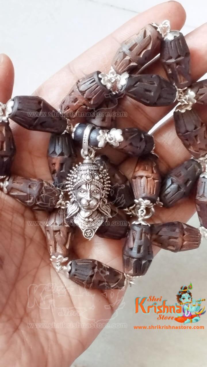 Bajrangbali Hanuman Ji Pendant Tulsi Mridang Mala