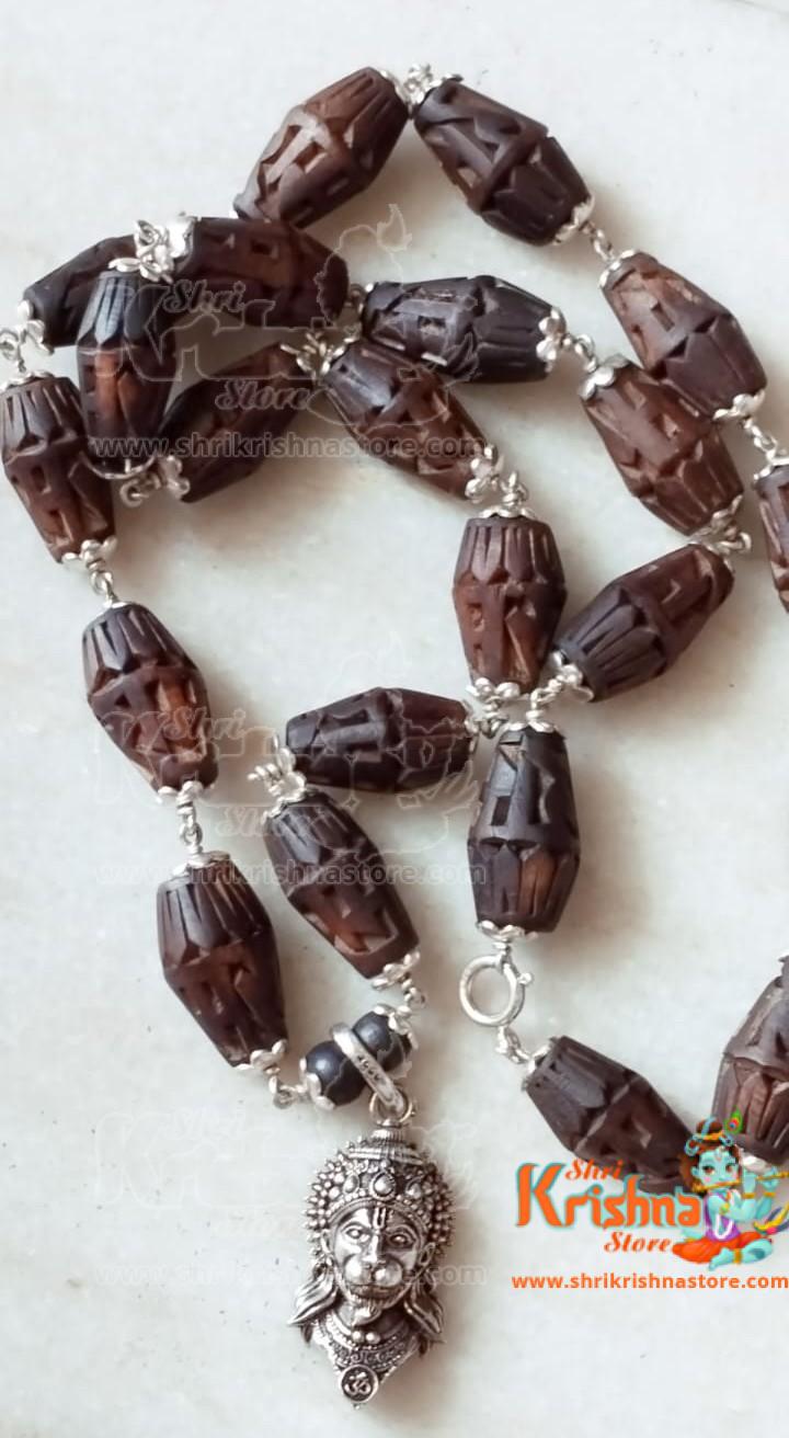 Bajrangbali Hanuman Ji Pendant Tulsi Mridang Mala