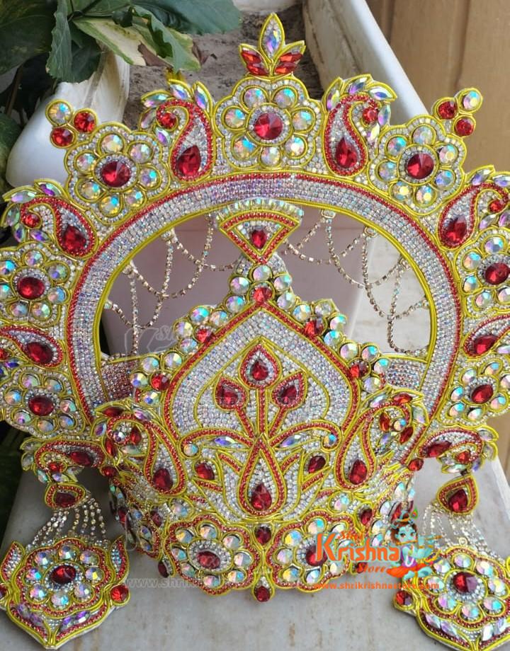 Multicolor Stone Mukut – For Small to Medium Size