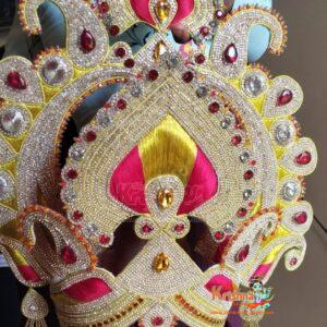 Beautiful Design Hand Made Mukut For Big Size Murti