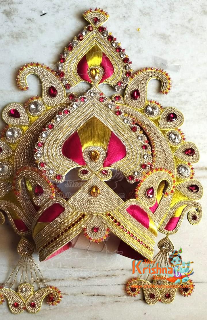 Beautiful Design Hand Made Mukut For Big Size Murti