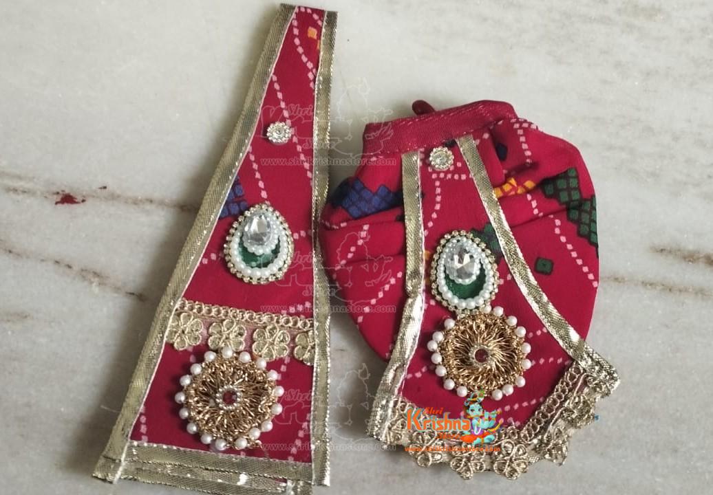 Radha Krishna Chunri Print Designer Poshak Set