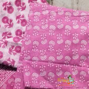 Red Maroon White Gopi Dress Set From Vrindavan In Cotton Fabric