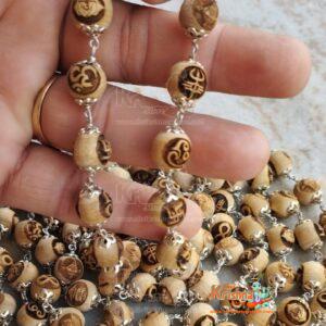 Positive 9 Strong Symbol Pure Tulsi Silver Capping Mala