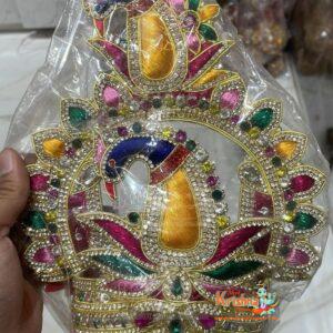 Buy Yellow Colur Pecock Design Mukut – For Big Murti