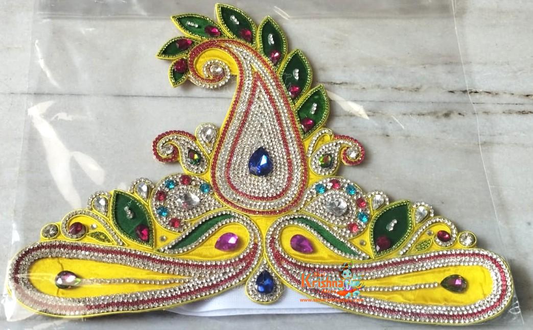 Adjustable Moti Designer Crown Mukut Suitable for All Deity Idol