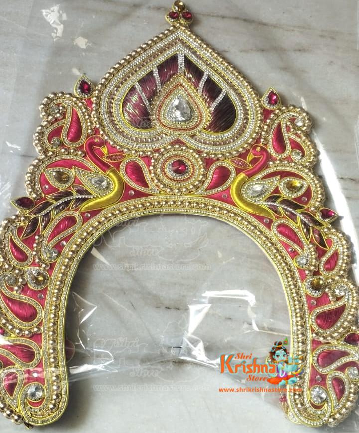 Adjustable Moti Designer Crown Mukut Suitable for All Deity Idol