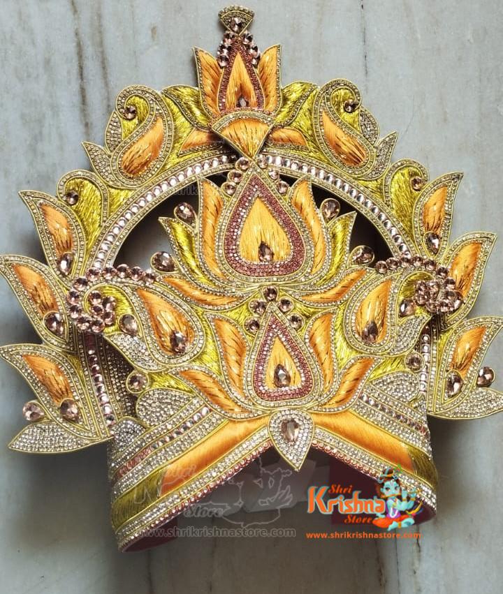 Adjustable Moti Designer Crown Mukut Suitable for All Deity Idol
