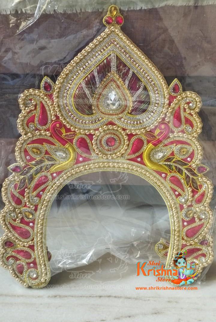 Adjustable Moti Designer Crown Mukut Suitable for All Deity Idol