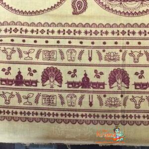 Hare Krishna Cotton Blend Printed White Men Dupatta