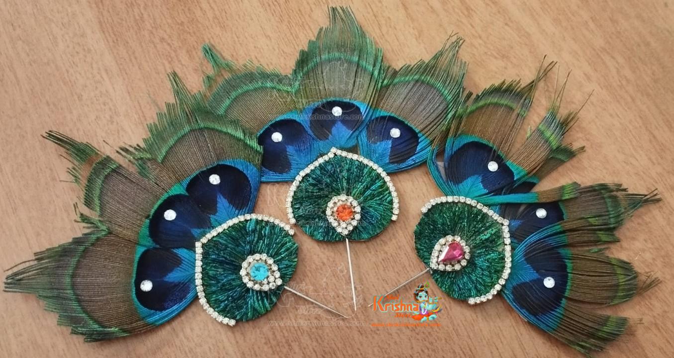 Buy Designer Stone Peacock Feather Work Kalangi ( Height : 3 Inch