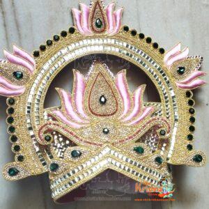 Adjustable Lotus Design Mukut Suitable for All Deity Idols