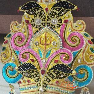 Custom Design Lotus Multicolour Mukut Suitable for All Deity Idols