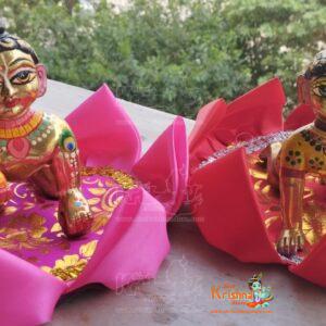 Combo Flower Style Pink Color Decorative Cloth Mat/Chowki Asan/Pooja Asan/Laddu Gopal Asa
