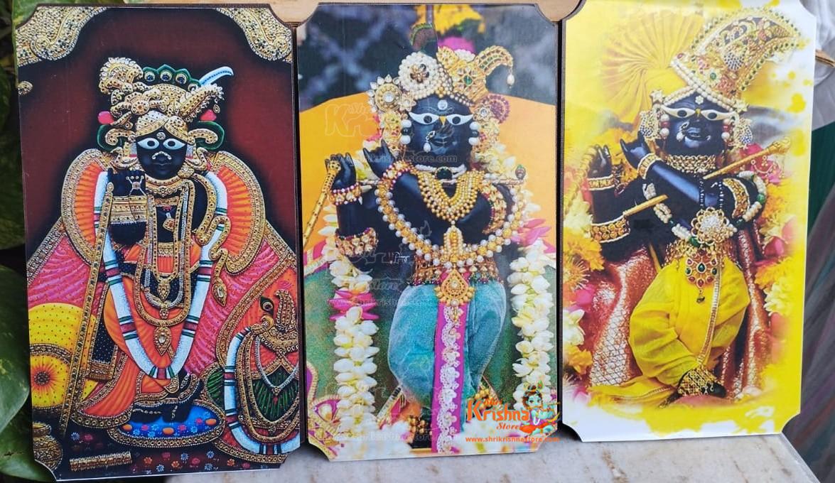 Banke Bihari,Radharaman Radhavallabh Photo Frame Pack Of 3