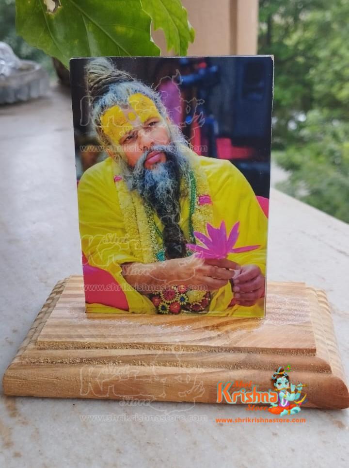 Wodden Photo Frame Maharaj Premanand Ji and Shri Radha Rani