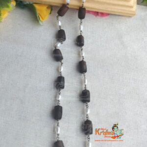 Designer Shyama Tulsi Kanthi Mala with Pearl Silver Mala