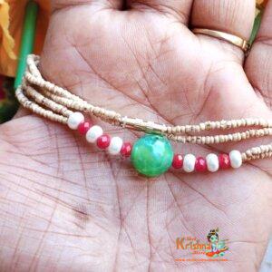 Stone with white moti Tulsi Kanthi Mala