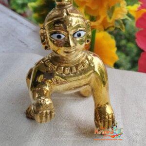 Heavy Solid Pure Brass Laddu Gopal Ji Idol from Vrindavan