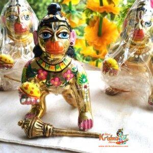 Hand Painted Bal Hanuman Idol Statue / Little Bajrang Bali