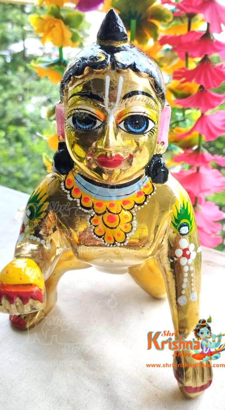 Bal swarup of Lord Krishna/Laddu Gopal ji Made of Brass