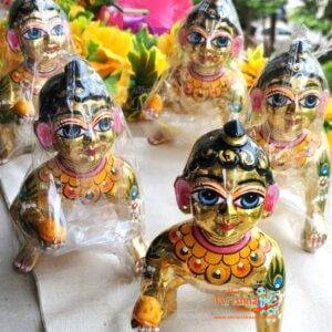 Beautiful Design Bal Laddu Gopal Brass Idol