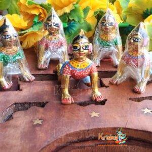Buy Fine Brass Made Multi Colour Hand Painted Bal Radha Idol