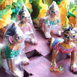 Buy Fine Brass Made Multi Colour Hand Painted Bal Radha Idol