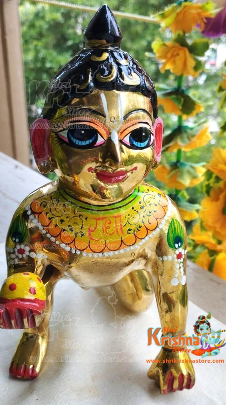 Smiley Face Laddu Gopal ji/Kanha ji Brass Idol