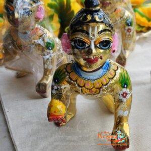 Beautiful Design Bal Krishna Brass Idol