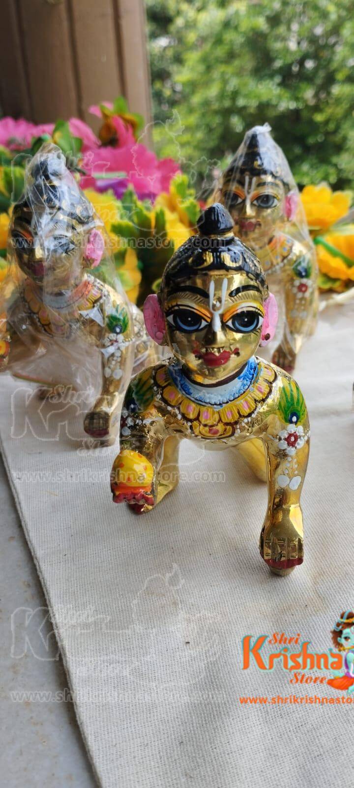 Beautiful Design Bal Krishna Brass Idol