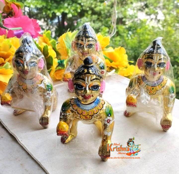 Beautiful Design Bal Krishna Brass Idol