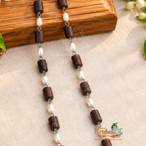 Designer Shyama Tulsi Kanthi Mala with Pearl Silver Mala