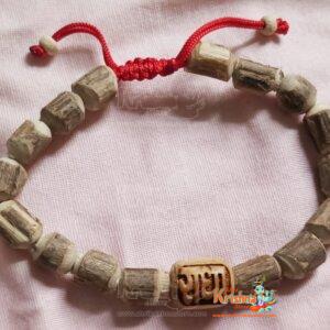 Traditional Look Shyama Black Tulsi Round Beads Bracelet In Thread